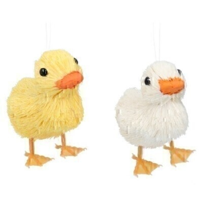 Choice of two cute bristle Duck or Chick for Easter. Ornament from designer Giesela Graham who designs unique Easter gifts and decorations. Would make a lovely Easter gift or Easter decoration. Choice of 2 available - white duck or yellow chick (please specify when ordering which one you would like) If two are ordered we will send you one of each.